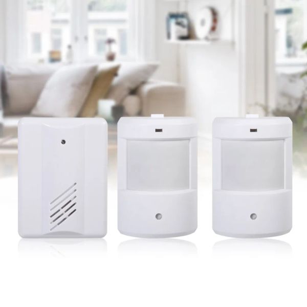 Detektor Willkommen Türklingel PIR Motion Sensor Detektor Drahtlose Infrarot Alarm Wand Alarm Türklingel Empfänger Sender Neue