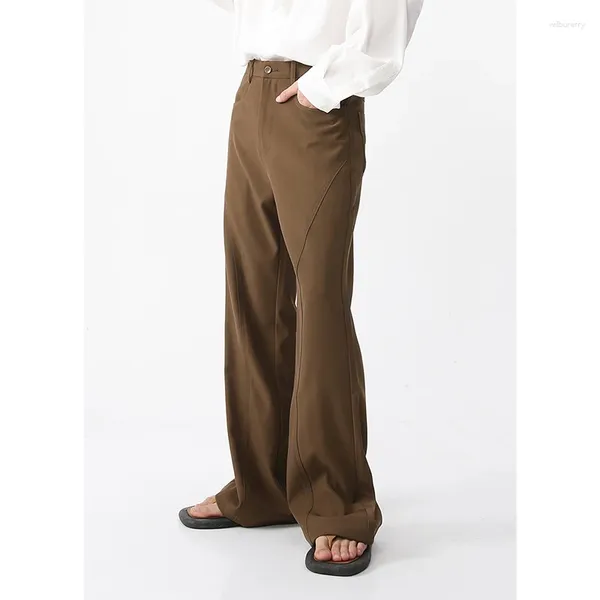 Abiti da uomo Moda uomo Abito ampio coreano Drappeggio pantaloni da lavoro casual con fondo a campana dritto e pantaloni versatili