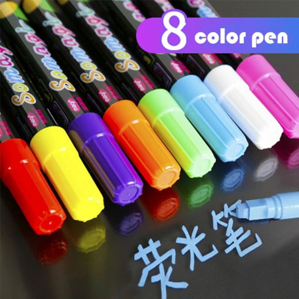 Kalemler 0.7/3/6/10/100/15mm sıvı tebeşir işaretleyici kalemler set vurgulayıcı LED yazma tahtası tahta cam pencere kalemi boyama sanat işaretleri