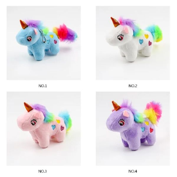 Unicorno Peluche Morbido Peluche Popolare Cartoon Doll Animale Cavallo Piccolo Ciondolo Giocattoli per Bambini Ragazze