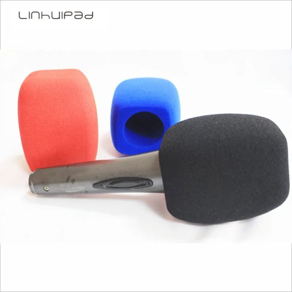 Acessórios Linenhuipad Broadcast Foam Microfone Windscreen Sponge Mic Cober Windshields para entrevista portátil Microfone 3 cores