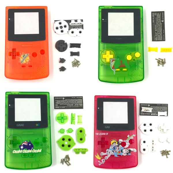 Gehäuse Limited Edition-Gehäuseschalen Ersatz für Gameboy Color-Spielkonsolengehäuseabdeckung für GBC-Gummipolster-Tasten-Kits