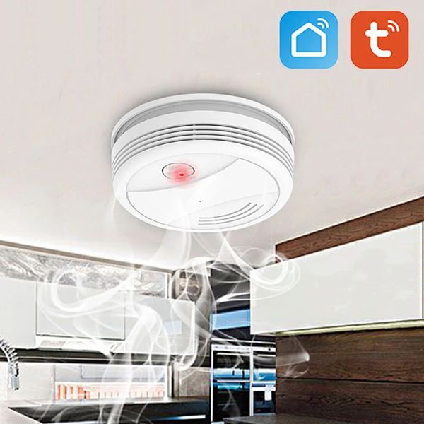 Tuya Wi-Fi дымовая сигнализация пожарная защита детектор дыма пожарная сигнализация домашняя система безопасности пожарные датчик дыма 240219