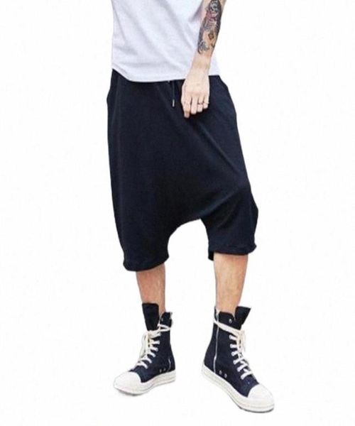 MEN039S Pantolon Yaz Sıradan Erkekler Gevşek Harem Pant Pant Pantolon Geniş Bacak Pantolonları Erkek Düşük Cross High Street Hip Hop Punk Jogger T6DL7042413