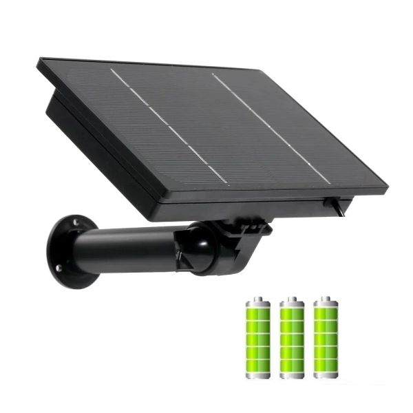 Painel solar externo de 4w, 5v, bateria substituível embutida 18650, à prova d'água, painel de energia solar typec, carregado por usb para câmera de segurança