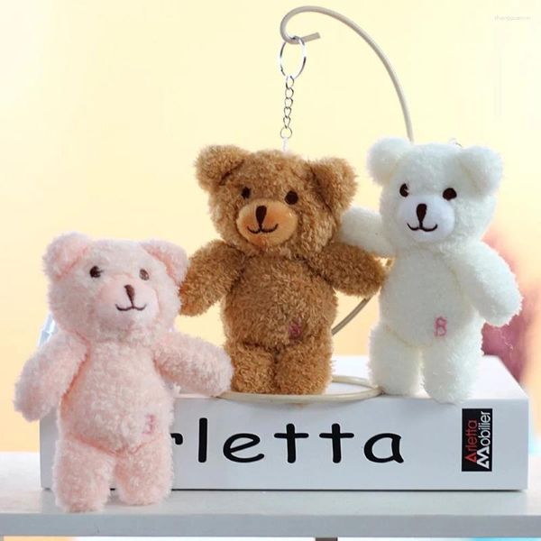 Portachiavi 1 Pz 12 cm Gingillo FAI DA TE Kawaii Animale Peluche Portachiavi in cotone Auto Orso Farcito Giocattolo Zaino Accessori Ciondolo