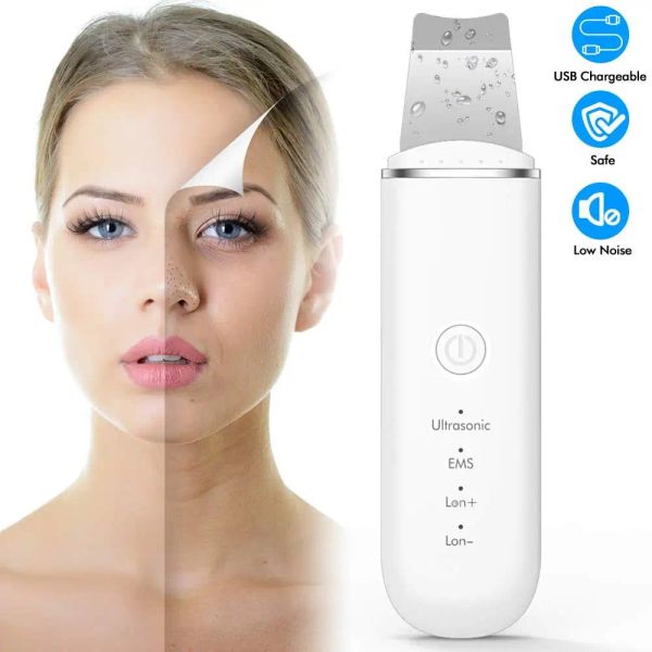 Scrubber Neue Ultraschall-Ionen-Gesichtsreinigungs-Hautwäscher-Peelingschaufel EMS-Gesichtsporenreiniger Nu Face Skin Lift-Maschine Galvanisches Spa