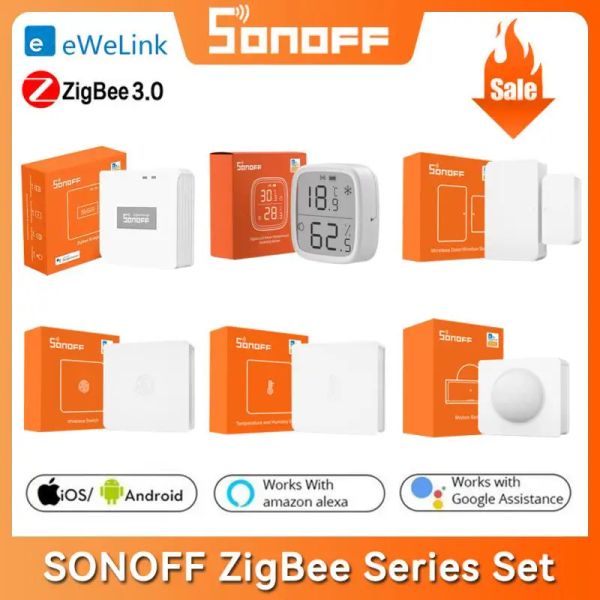 Controle sonoff zigbee 3.0 zbbridge pro/interruptor sem fio/temperatura e umidade/movimento/sensor de porta para alexa google home