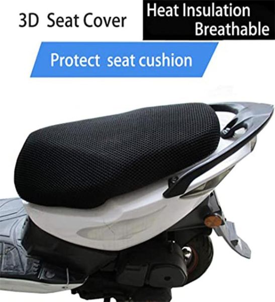 Capa de assento da motocicleta 3d favo de mel protetor solar assentos isolamento térmico espaçador tecido malha respirável almofada antiderrapante para scooter mop1107510