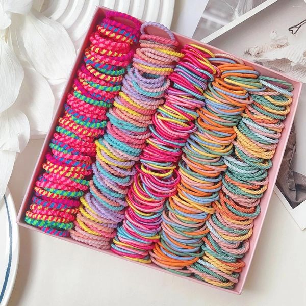 Accessori per capelli 50/100 pezzi elastici per bambina fascia per capelli colore caramella elastico per bambini fascia per capelli Scrunchie coda di cavallo