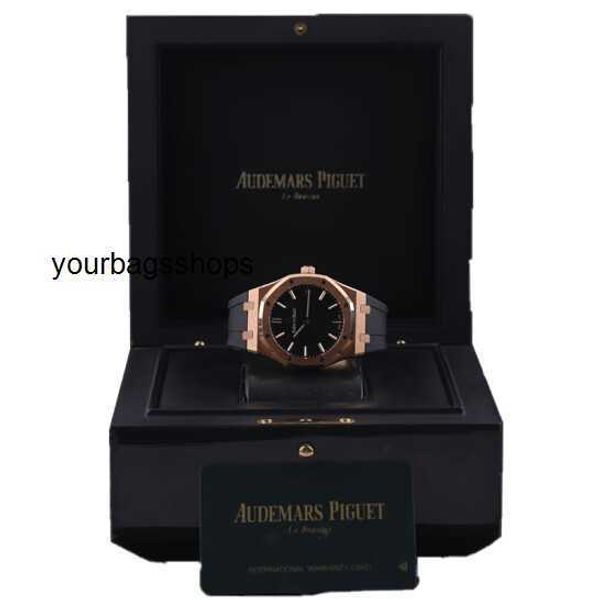 Collezione di orologi da polso Orologio per il tempo libero Orologio da polso AP Royal Oak Serie 15500 Macchinari automatici da uomo Materiale in oro rosa 18 carati Calibro 41 mm Set completo