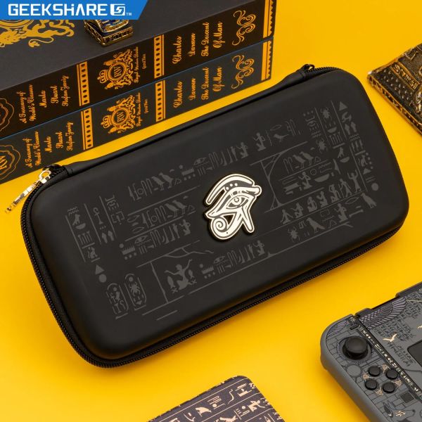 Bags GeekShare Mysterious Egypt Storage Bag Protables para Nintendo Switch Strap Pharaoh Travel Travel Case para Nintendo Switch OLED