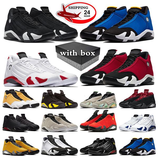 Con scarpe da basket Box 14s 14 scarpe da ginnastica da uomo Nero Bianco Candy Cane Hyper Royal Gym Red Light Ginger jumpman 14 scarpe da ginnastica da uomo sport all'aria aperta