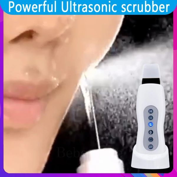 Purificador poderoso ultrassônico, raspador de pele, espátula de limpeza por ultrassom para peeling, raspador profissional, lâmina de pá de limpeza facial