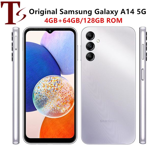 Восстановленный оригинальный мобильный телефон Samsung Galaxy A14 A146U 5G, 6,6 дюйма, 4 ГБ ОЗУ, 64 ГБ/128 ГБ ПЗУ, 50 МП + 13 МП, 1080p, 30 кадров в секунду, восьмиъядерный видеоядерный Android-смартфон, 1 шт.