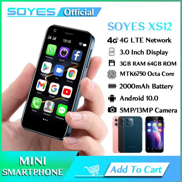 Мини-смартфон SOYES Android 10.0, 4G LTE, восьмиядерный процессор, 13-мегапиксельная камера, 3,0-дюймовый дисплей, OTG, дешевый сотовый телефон с бесплатной доставкой, XS12