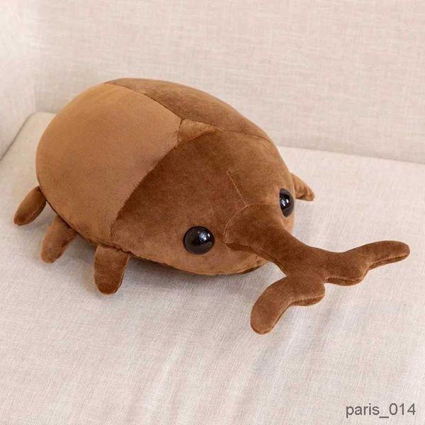 Animali di peluche di peluche imbottiti caldo 1pc 50 cm/60 cm Simulazione creativa INSECT PLUSH giocattoli da cartone animato da cartone animato Kaii Beetle Cuscinetto per ragazzi Gift di compleanno per ragazzi