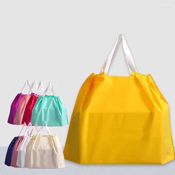 Sacos plásticos ajustáveis do punho do envoltório do presente para a roupa Multicolor em branco Saco de empacotamento de compras Boutique Grosso: 0.18mm