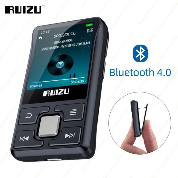 Jogador RUIZU X55 Bluetooth MP3 Player Portátil Clipe Sports Music Player Suporte Rádio FM EBook Gravador de Voz Vídeo Pedômetro Cartão TF