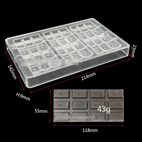 Backformen Riegelgitter Schokoladenform transparente Gitterform aus Hartplastik Süßigkeitenformen Lebensmittelqualität One Up Wrapper Zinn-Aluminiumfolienpapier