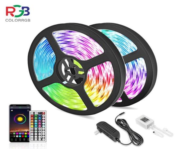 ColorRGB 5M 10M Striscia LED RGB 5050 Nastro flessibile fita striscia luminosa a led RGB Nastro Diodo App per telefono telecomando195S9359991