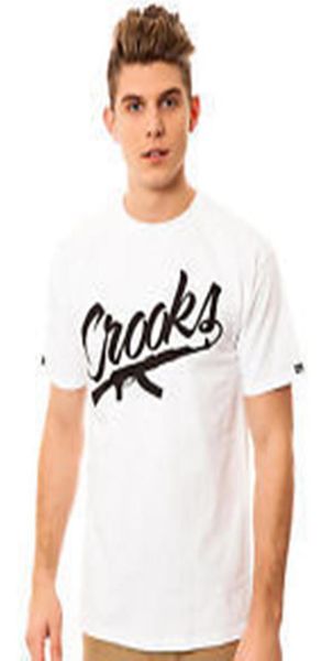 Größe XSXXL Crooks Und Burgen T Shirts Männer Kurzarm Baumwolle Mann T-shirt CROOKS Brief Herren t-shirt Tops T Shirt 1820316