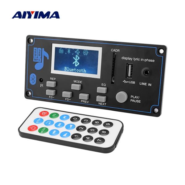 Плеер AIYIMA 12 В ЖК-дисплей Bluetooth MP3-декодер Плата WAV WMA Декодирование MP3-плеер Аудио модуль Поддержка FM-радио AUX USB с дисплеем текста