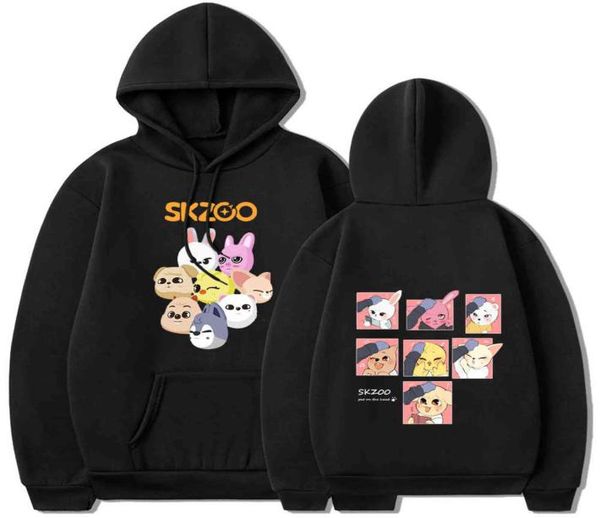 Kpop skzoo stray crianças hoodies meninas unisex bonito kawaii streetwear harajuku casual inverno camisolas rosa topos g11025962004