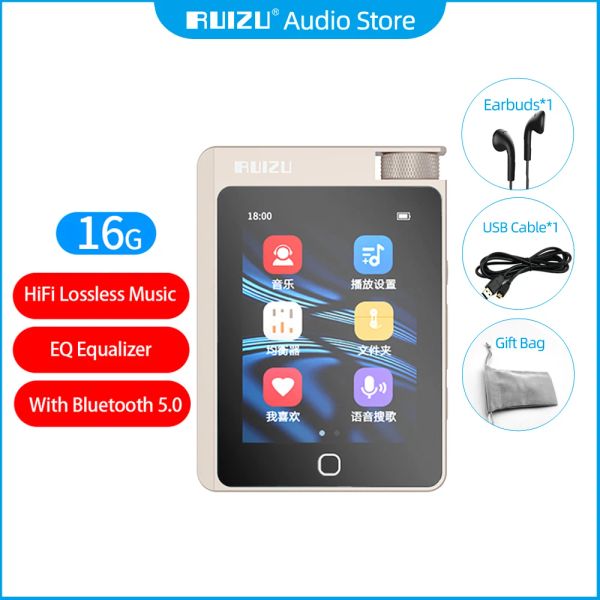 Lettore RUIZU A55 HiFi Lossless Music Lettore MP3 Bluetooth 5.0 Lettore di decodifica hardcore portatile Supporto EBook EQ Equalizzatore TF SD Card