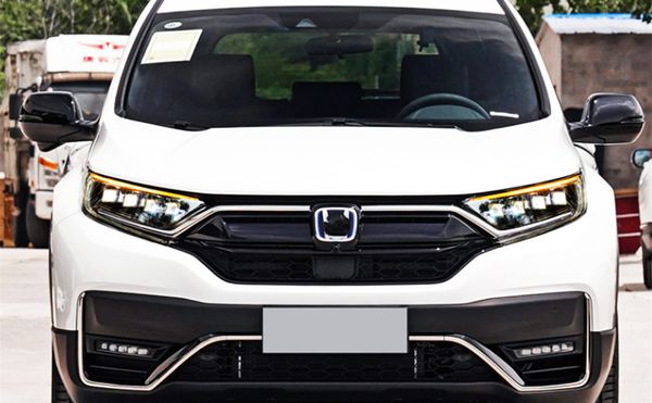 Светодиодная фара дневного света для Honda CRV, синяя фара DRL 2017-2020, указатель поворота, двойной луч, линза проектора