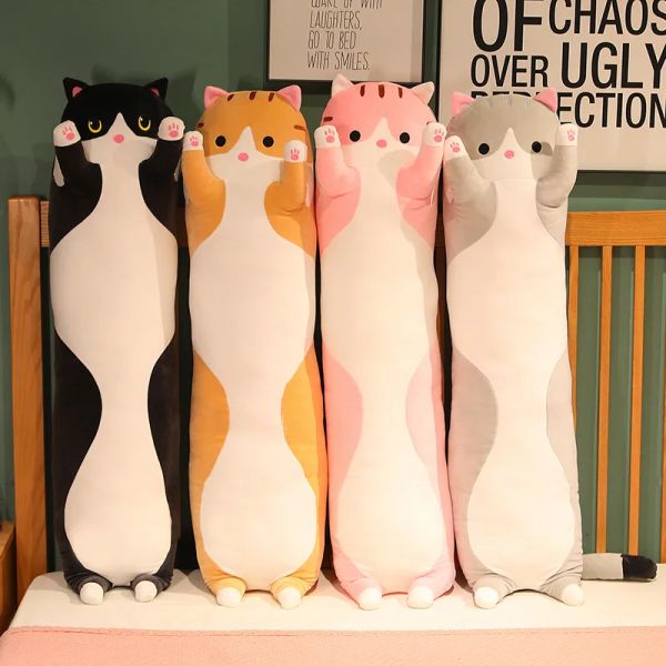 Toys de 130 cm de comprimento Pillow Cat Toy Pillow Kawaii Cat preto Doll Doll