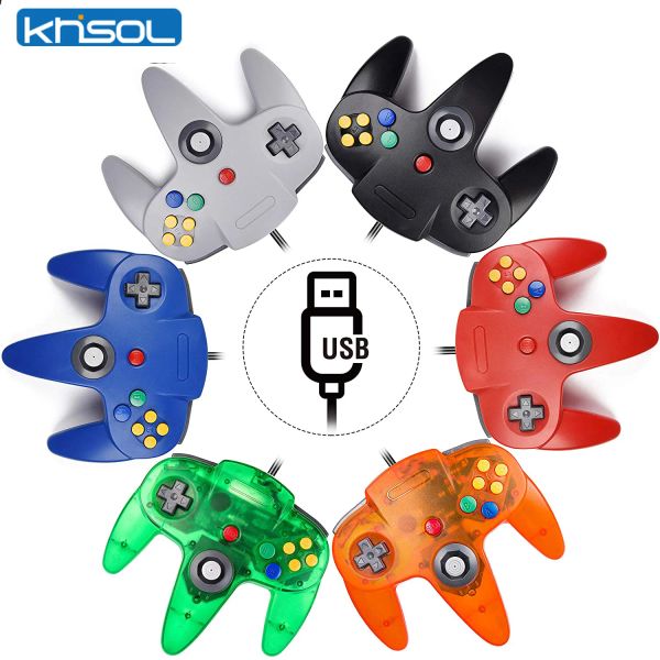 GamePads N64 USB Wired GamePad N64 Controller GamePad Joystick Classic 64 Console Retro Games per il computer portatile Windows PC/Mac