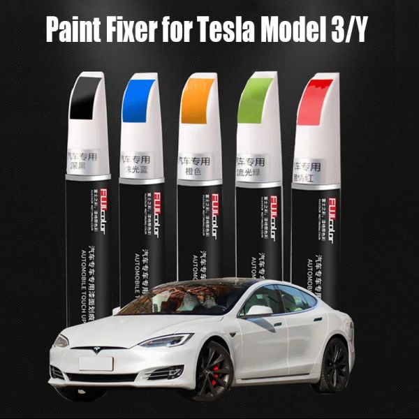 Caneta de reparo de pintura de carro para tesla modelo 3 highlander y x s 2024 2023, acessórios de reparo de pintura de carro preto branco vermelho azul prata