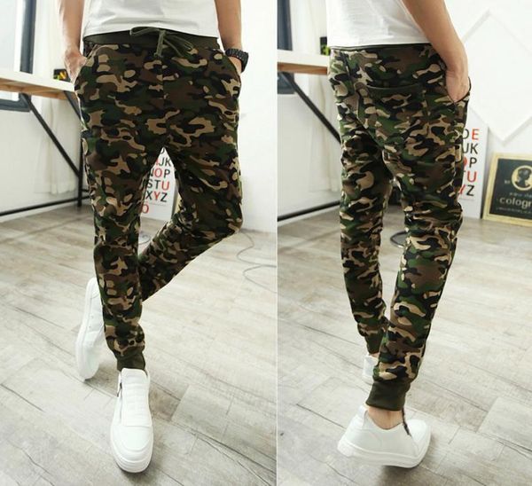 Camo baggy joggers calças longas dos homens harem moda magro ajuste camuflagem calças de jogging dos homens harem sweatpants carga para casual wea5359098