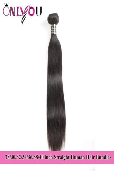 Onlyou Haar Produkte Rohes Indisches Gerade Menschliches Haar Bundles 28 30 32 34 36 38 40 zoll Weaves Bundles brasilianisches Reines Haar Extensi1156203