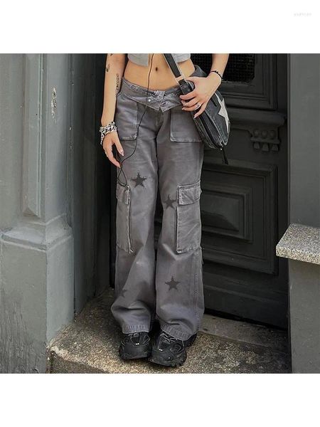 Kadın kot pantolon eski para karanlık akademisi denim japon moda pantolon bf tarzı pantolonlar kargo caddesi ins