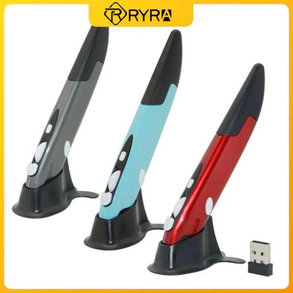 Ratos ryra alta qualidade 2.4g sem fio mouse caneta personalidade criativa vertical caneta caneta stylus bateria mouse adequado para computador portátil