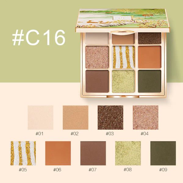 Gölge Catkin Glitter Shimmer Mat 9 Tavan Göz Farı Paleti C16