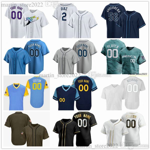 Camisas de beisebol costuradas 2024 12 Wade Boggs 9 Will Myers 3 Evan Longoria 54 Austin Shenton 6 Taylor Walls 21 Jonny Deluca 15 Josh Lowe 1 Richie Palacios