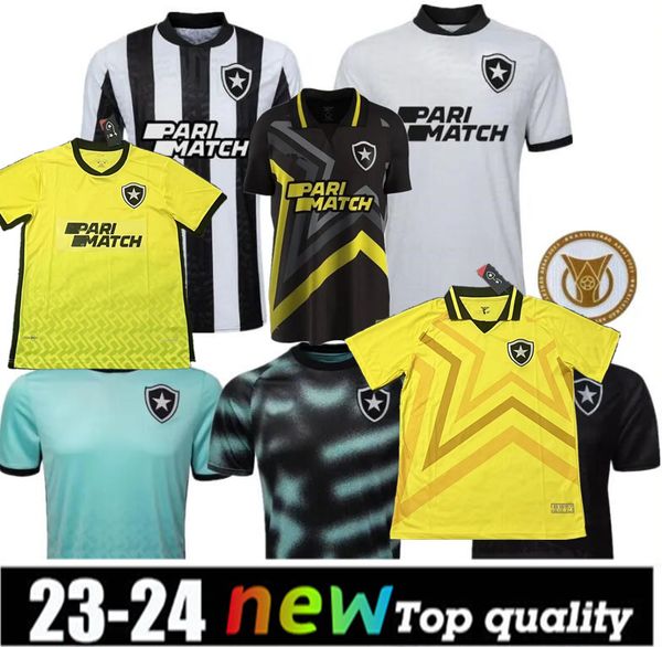 23 24 Botafogo Mens Soccer Jerseys SOARES MATHEUS BABI BERNARDO 2023 2024 O.SAUER Home Preto e Branco 3ª Camisa de Futebol Goleiro Treinamento Wear Uniformes888