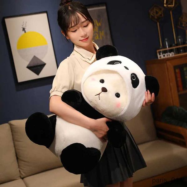 Animali di peluche ripieni 26 cm Simpatico orso trasformarsi in panda giocattoli di peluche Bambole di animali di peluche ripiene morbide adorabili per il regalo di Natale di compleanno