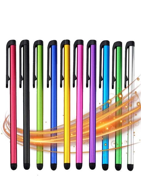 Caneta stylus capacitiva universal para iphone 7 7plus 6 6s 5 5S caneta de toque para telefone celular para tablet diferentes cores3307993
