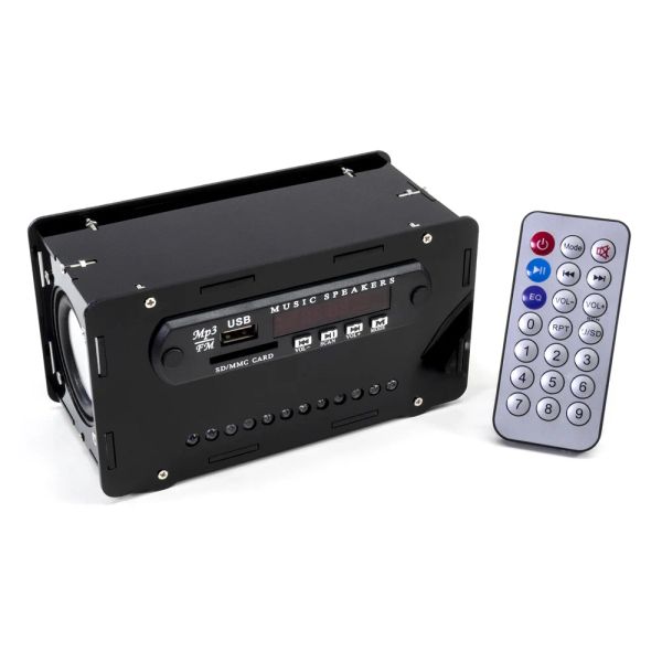 Altoparlanti kit elettronico fai da te modulo amplificatore bluetooth kit LED altoparlante FM TF USB telecomando 2.0 3Wx2 con custodia kit completo
