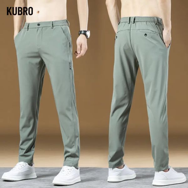 Pantaloni kubro maschi primavera antumn bottone elastico pantaloni casual slim fit slet tratgonte nuovi pantaloni tattici abbigliamento verde