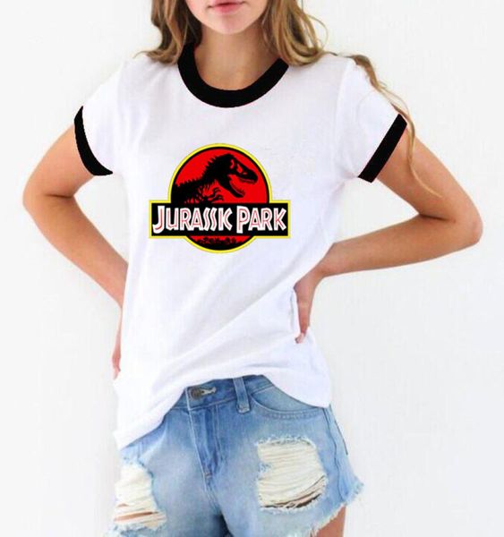 Jurassic Park 3d Stampa T Shirt Donna Divertente Harajuku Donna Tshirt Hipster Cool White Tshirt Manica corta Top Tees Y19071526296