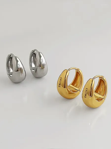 Orecchini a cerchio CELI oro francese vintage placcato 24K regalo di San Valentino gioielli accessori moda
