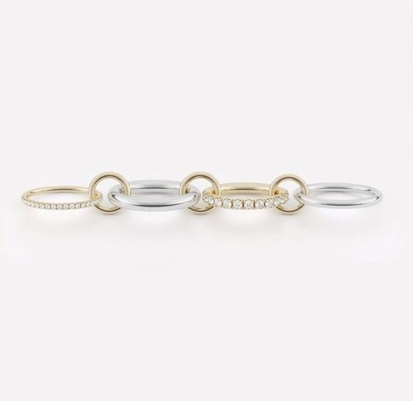 Halley Gemini Spinelli Kilcollin anelli designer di marca Nuovo in alta gioielleria di lusso in oro e argento sterling Anello Hydra collegato ORO 18 carati