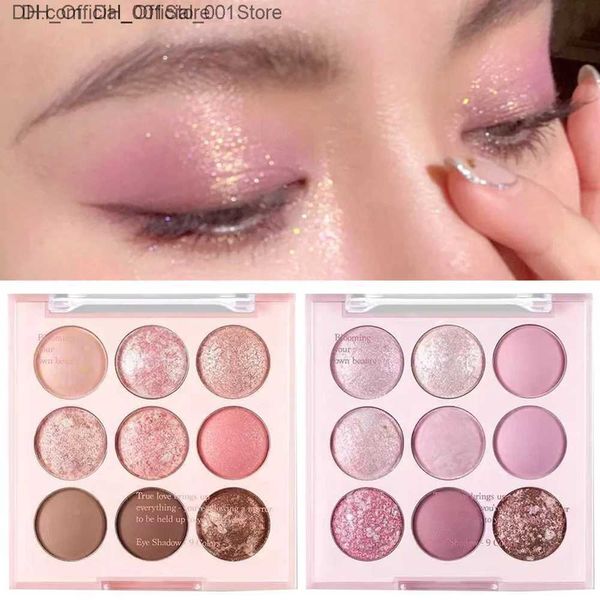 Lidschatten Neue neunfarbige Lidschatten-Palette Rose Pearl Matt glänzend langlebig ShadowQ240229