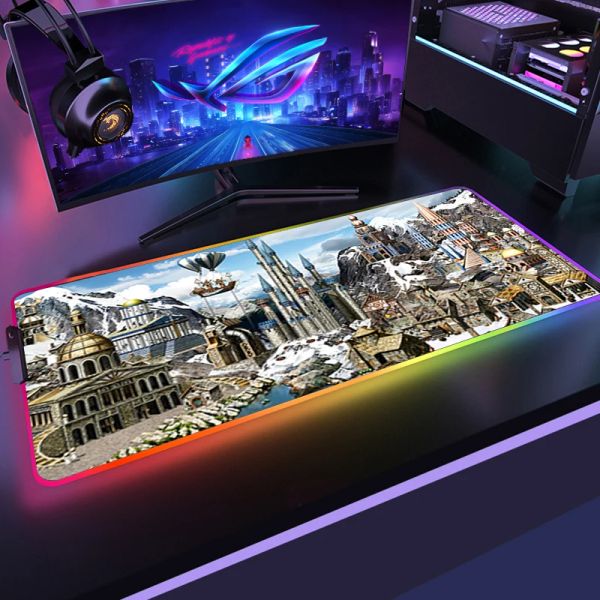 Pads Heroes of Might and Magic 3 RGB Mause Gamer Tastaturmatte Mausmatten Mousepad Anime Mausepad Mäuse Tastaturen Computerzubehör