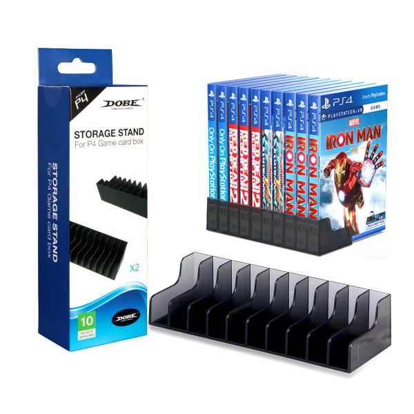 Racks 2pcs per PS5 PS4/Slim/Pro 10 Dischi di gioco Stabilimento di archiviazione STANTE STANTE PER SONO PlayStation 4 Play Station PS 4 Accessori